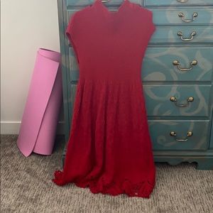 Red Anthro Midi Sweater Dress